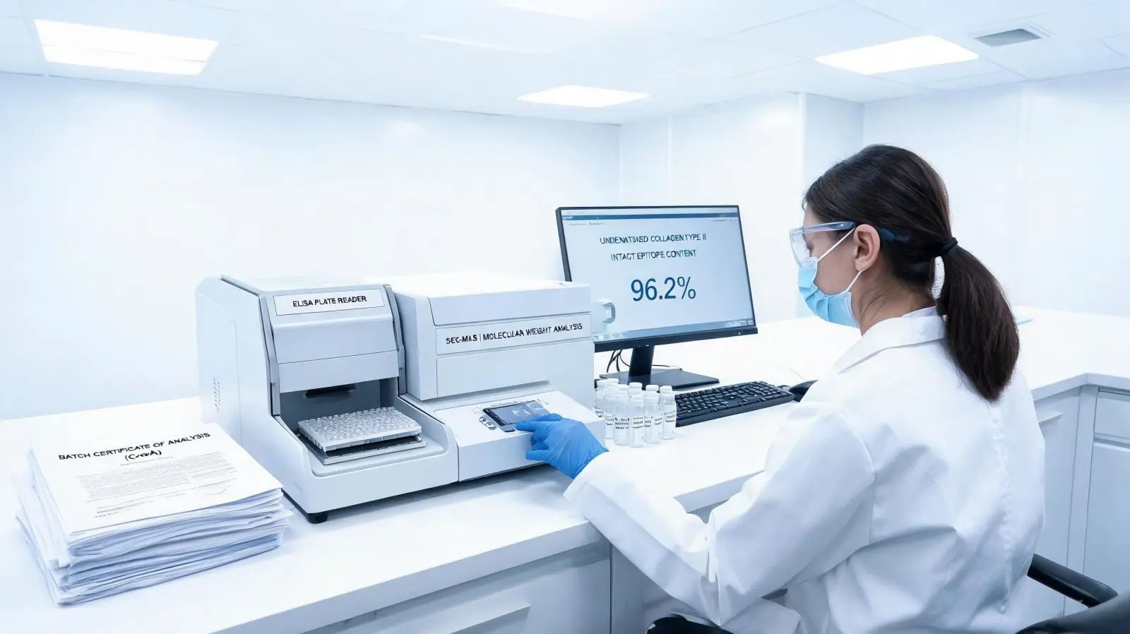Undenatured Collagen Type II QC laboratory testing
