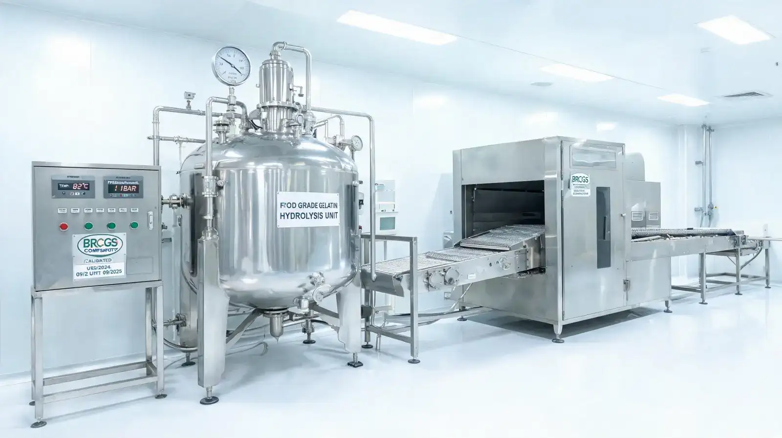 Food grade gelatin production line hydrolysis reactor section