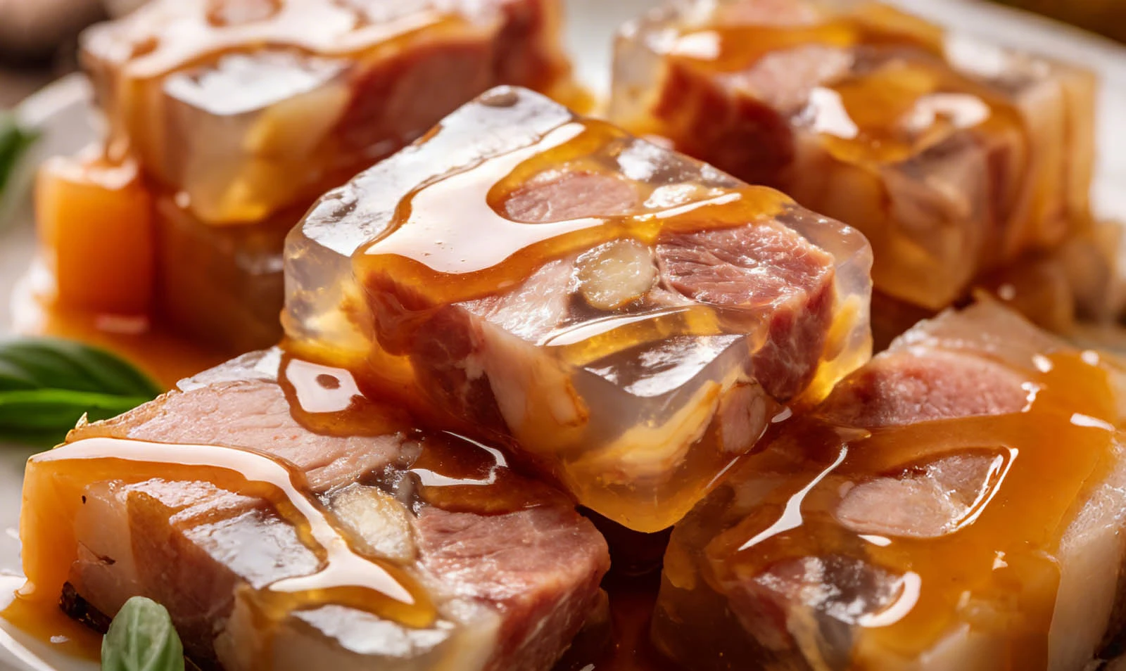 High-transparency aspics and glazes for savory products